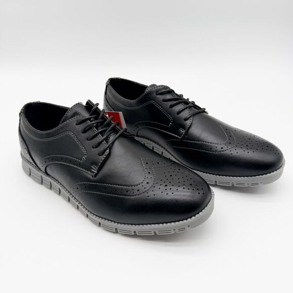 Deer Stags Corvallis Wingtip Oxford Dress Shoes Comfort Sole Black Gray 9.5 NEW main image 6